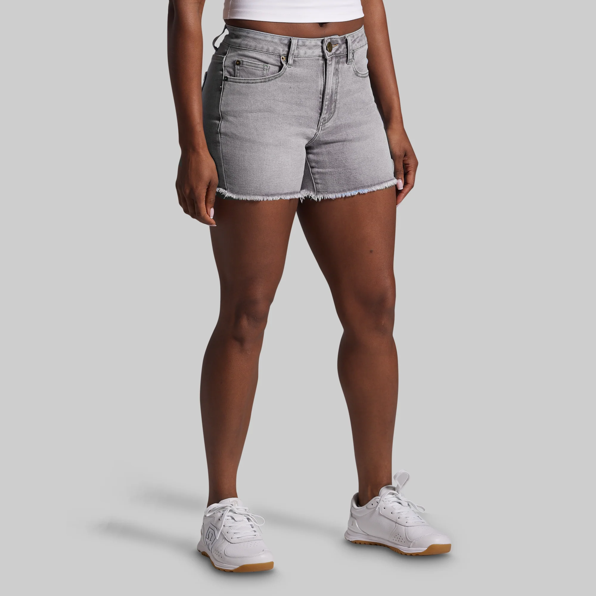 FLEX Stretchy Jean Short (Light Grey Wash) - Image 4